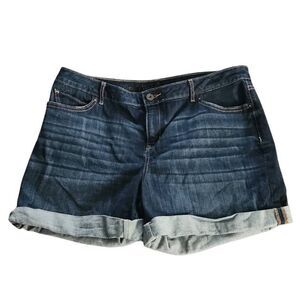 Simply Vera Vera Wang Women's Size 14 Blue Roll Cuff Jean Shorts